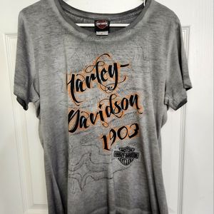 Womens Harley Davidson XL Fitted Super Cute Top Chopper Motorcycle Chic Glammy